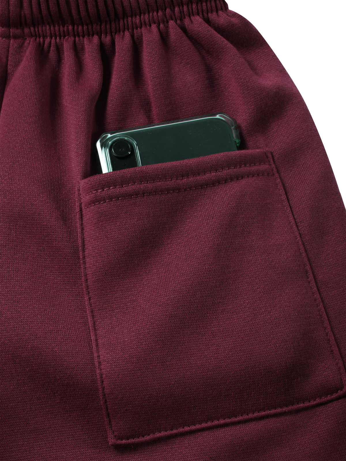 Men’s Brushed Elastic Lightweight Sweat Shorts with Pockets Plus Size 3XL-5XL in Burgundy - Hat and Beyond casual shorts