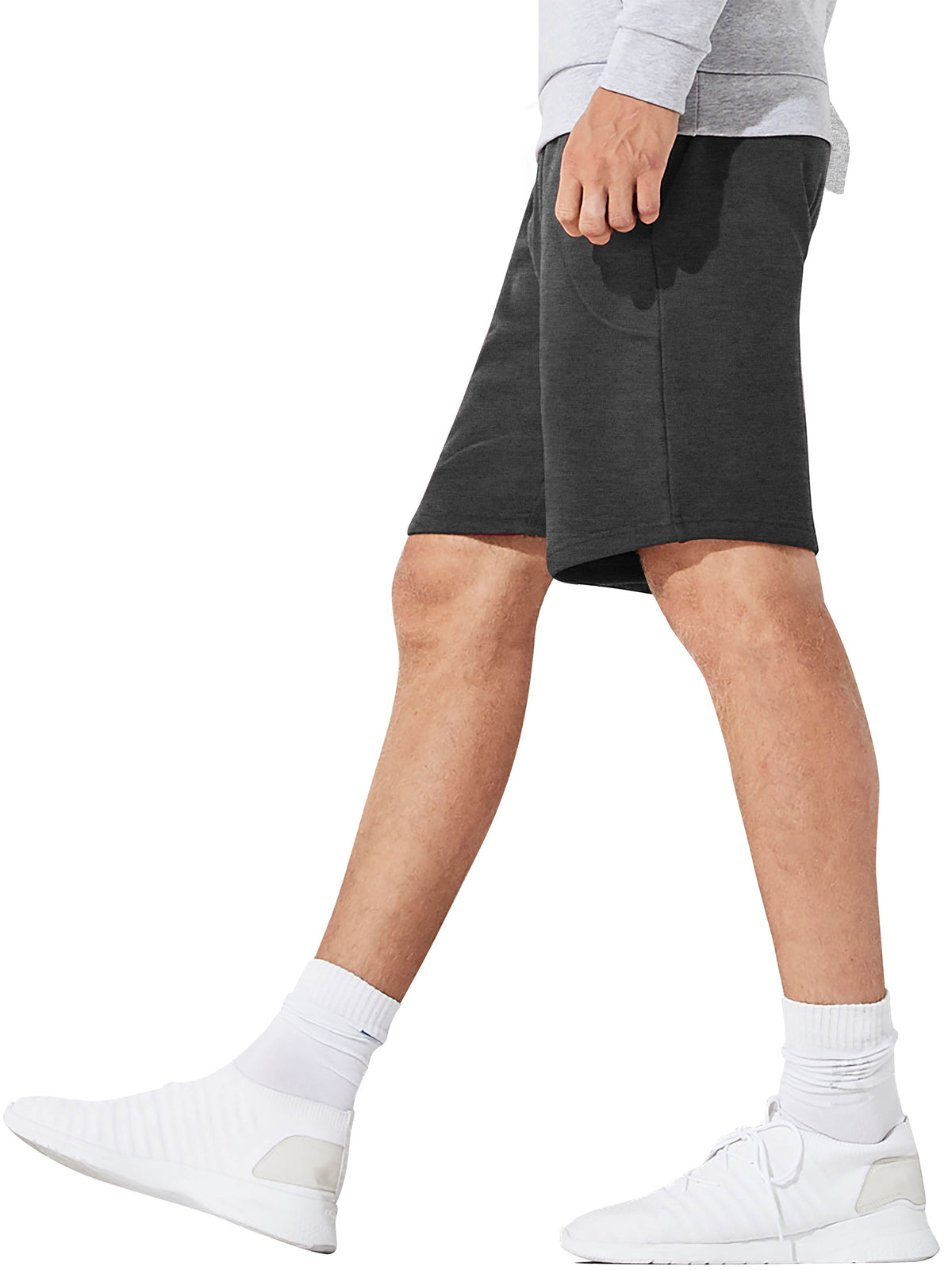 Men’s Brushed Elastic Lightweight Sweat Shorts with Pockets S-2XL in Charcoal - Hat and Beyond casual shorts