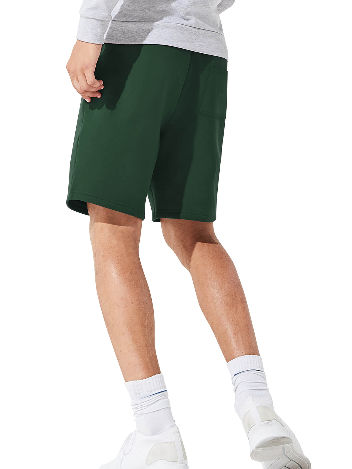 Men’s Brushed Elastic Lightweight Sweat Shorts with Pockets S-2XL in Green - Hat and Beyond casual shorts