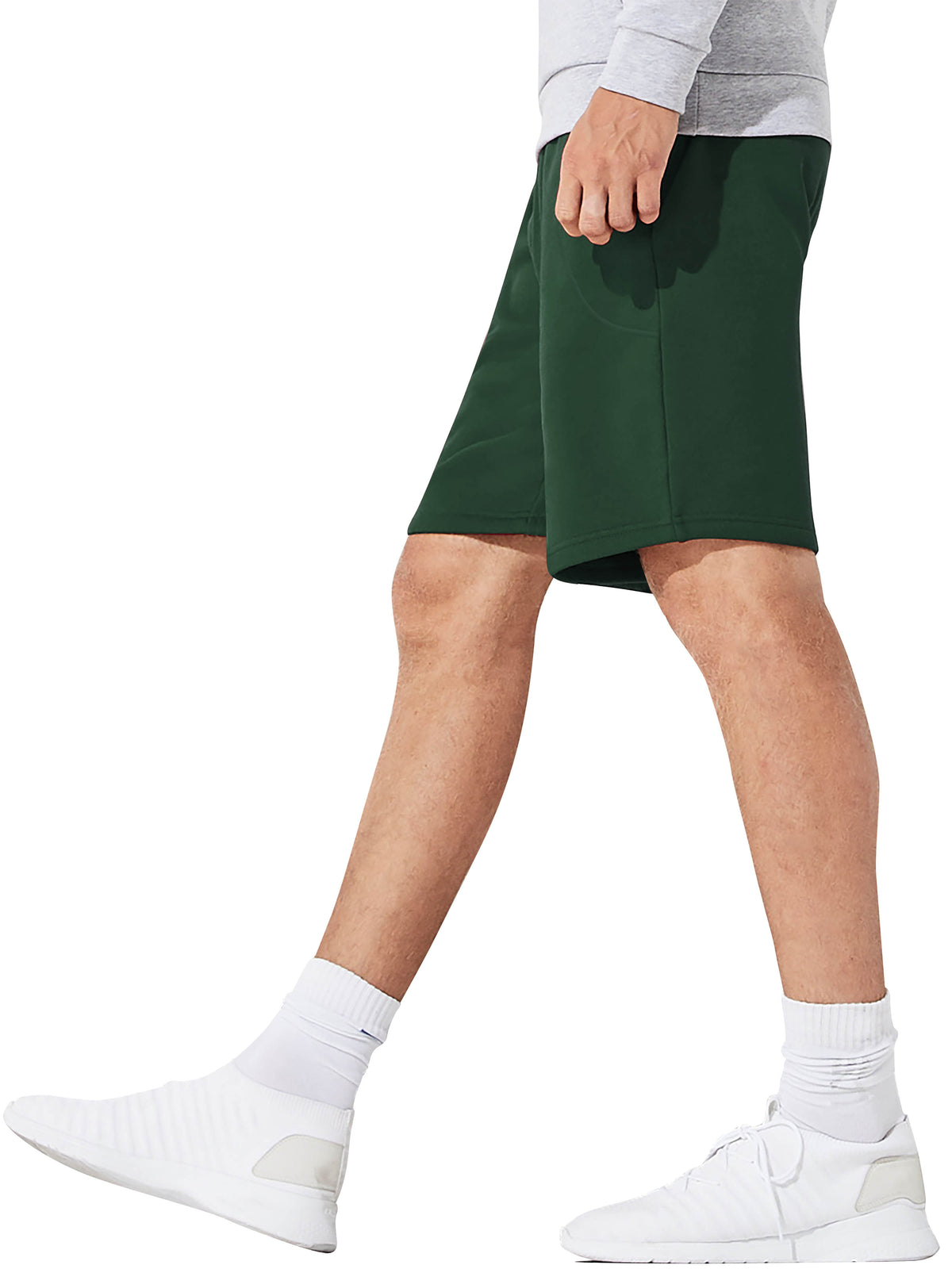 Men’s Brushed Elastic Lightweight Sweat Shorts with Pockets S-2XL in Green - Hat and Beyond casual shorts