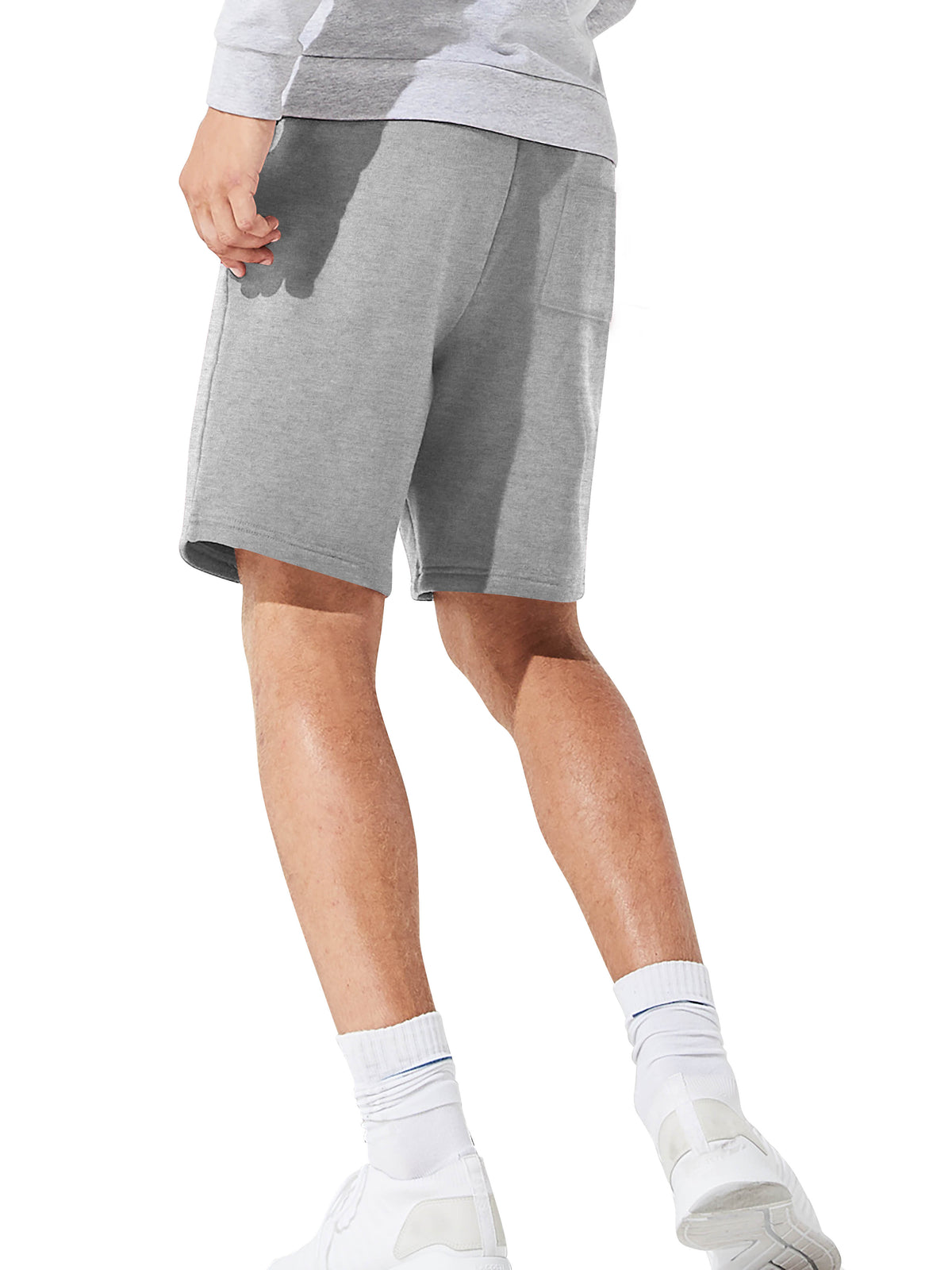 Men’s Brushed Elastic Lightweight Sweat Shorts with Pockets S-2XL in Heather Gray - Hat and Beyond casual shorts