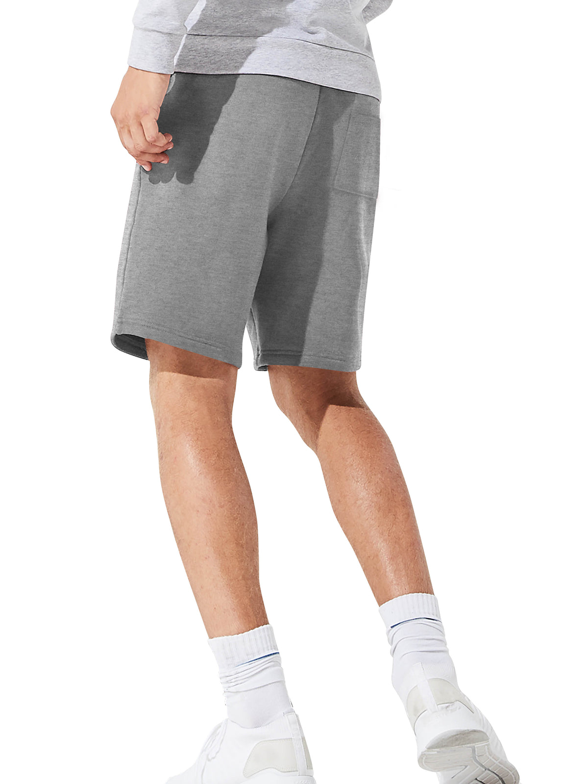 Men’s Brushed Elastic Lightweight Sweat Shorts with Pockets S-2XL in Medium Gray - Hat and Beyond casual shorts