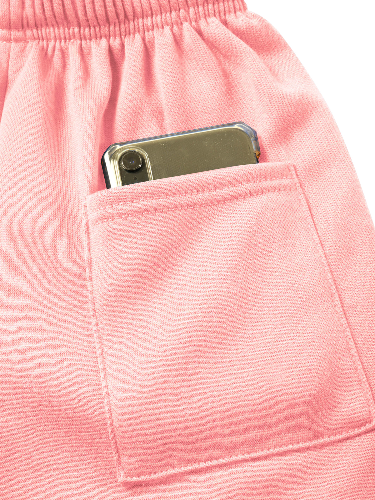 Men’s Brushed Elastic Lightweight Sweat Shorts with Pockets S-2XL in Pink - Hat and Beyond casual shorts