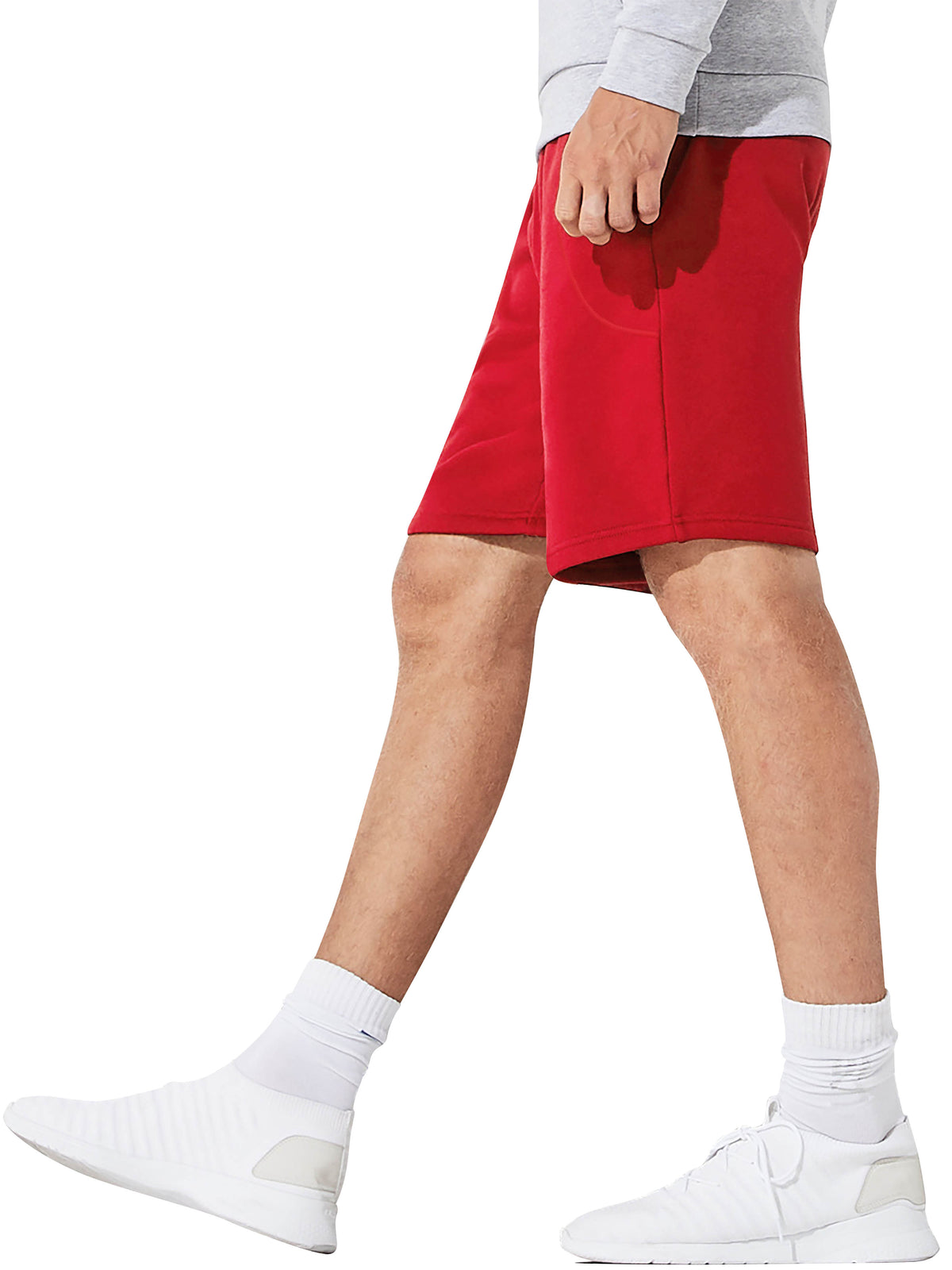 Men’s Brushed Elastic Lightweight Sweat Shorts with Pockets S-2XL in Red - Hat and Beyond casual shorts