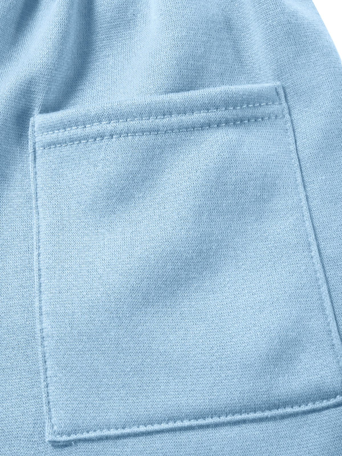Men’s Brushed Elastic Lightweight Sweat Shorts with Pockets Plus Size 3XL-5XL in Sky Blue - Hat and Beyond casual shorts