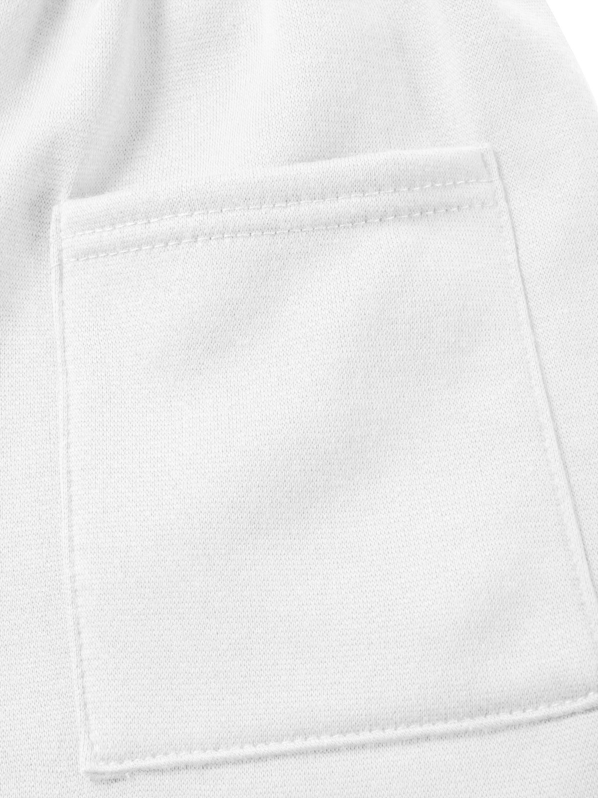 Men’s Brushed Elastic Lightweight Sweat Shorts with Pockets S-2XL in White - Hat and Beyond casual shorts