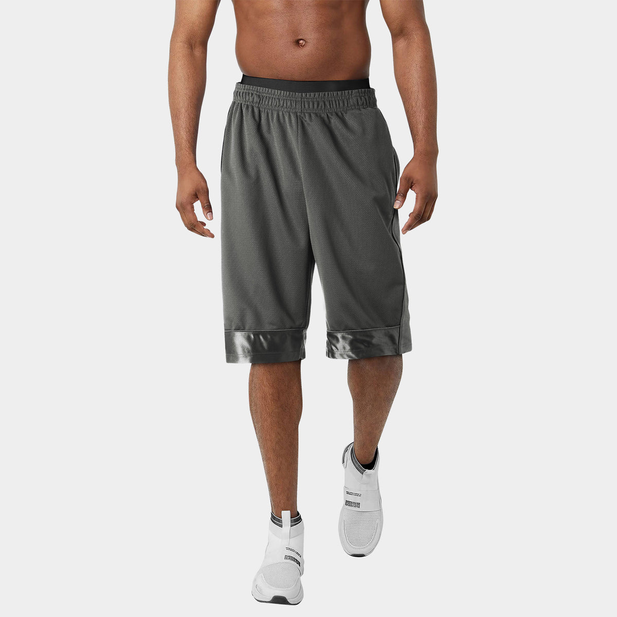Men’s Heavyweight Mesh Shorts with Pockets Basketball Gym Workout Short in Cool Gray - Hat and Beyond casual shorts