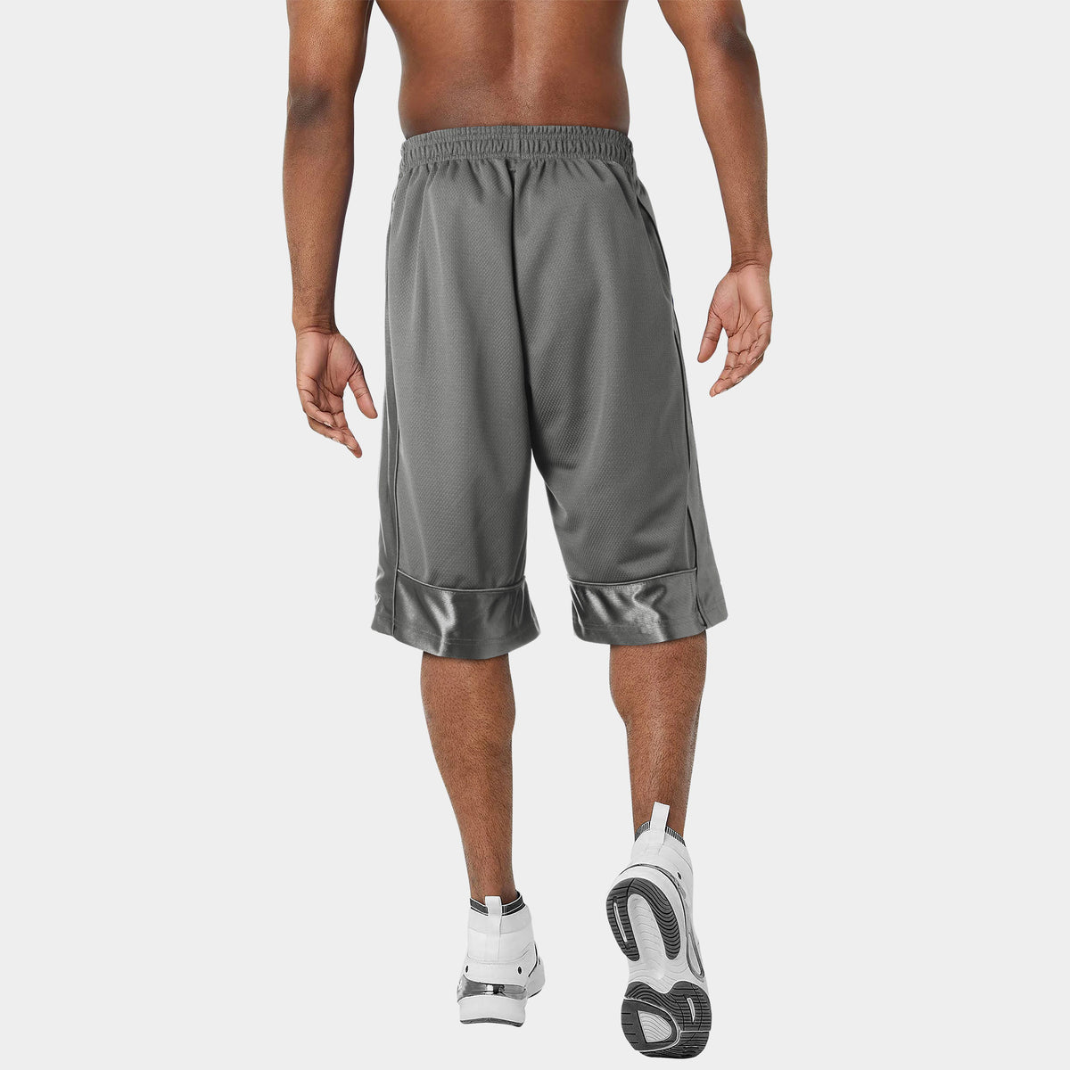 Men’s Heavyweight Mesh Shorts with Pockets Basketball Gym Workout Short in Heather Gray - Hat and Beyond casual shorts