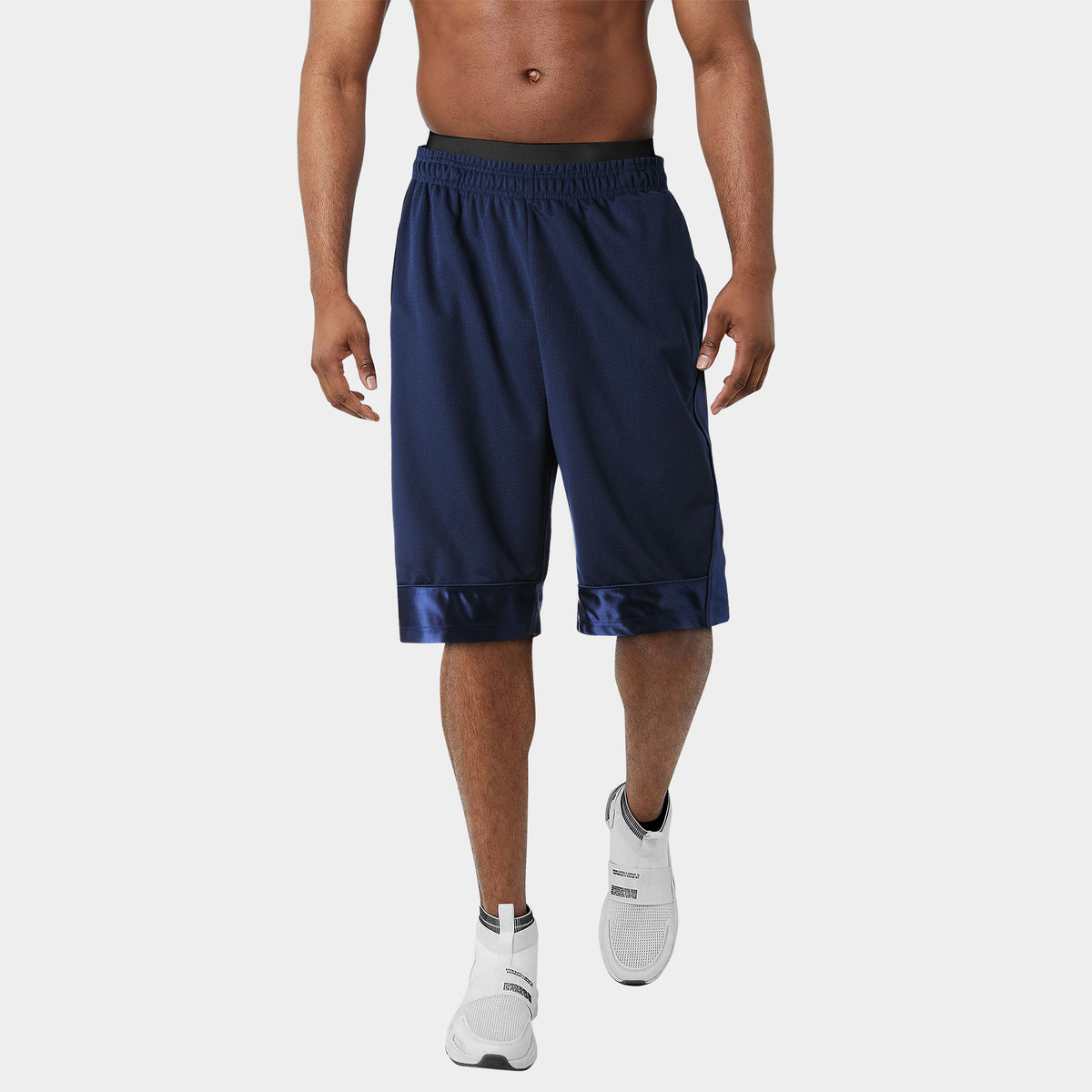 Men’s Heavyweight Mesh Shorts with Pockets Basketball Gym Workout Short in Navy - Hat and Beyond casual shorts