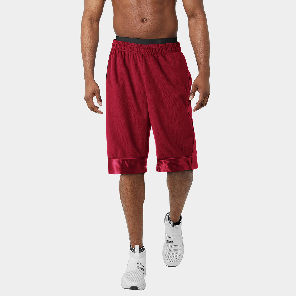 Men’s Heavyweight Mesh Shorts with Pockets Basketball Gym Workout Short in Red - Hat and Beyond casual shorts