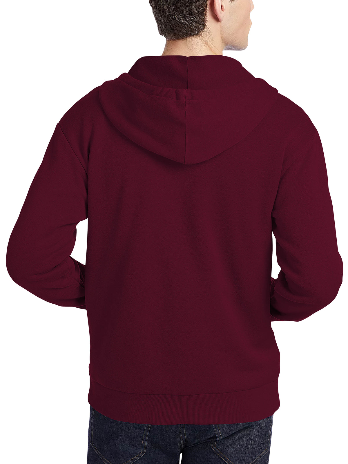 Men’s Ultimate Heavyweight Zip Up Hoodie Jacket XS-XL in Burgundy - Hat and Beyond hoodie