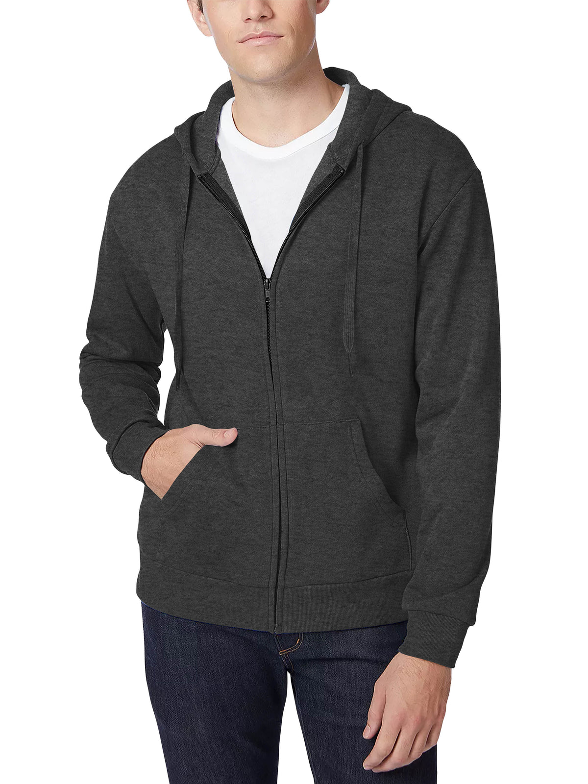 Men’s Ultimate Heavyweight Zip Up Hoodie Jacket XS-XL in Charcoal Heather - Hat and Beyond hoodie