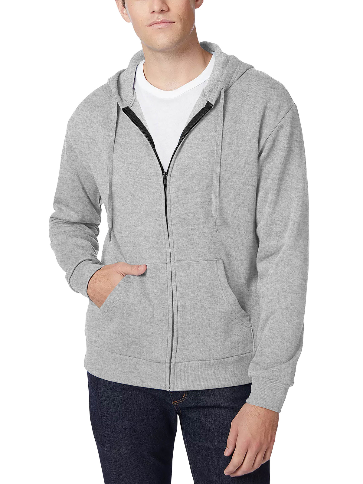 Men’s Ultimate Heavyweight Zip Up Hoodie Jacket XS-XL in Heather Gray - Hat and Beyond hoodie