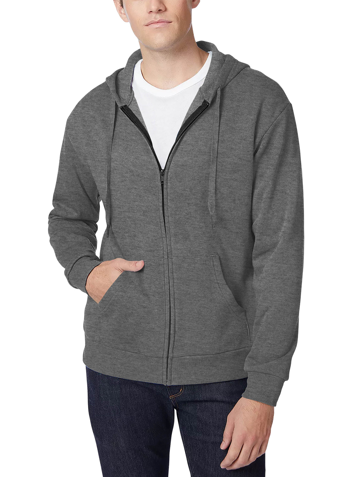 Men’s Ultimate Heavyweight Zip Up Hoodie Jacket XS-XL in Medium Gray - Hat and Beyond hoodie