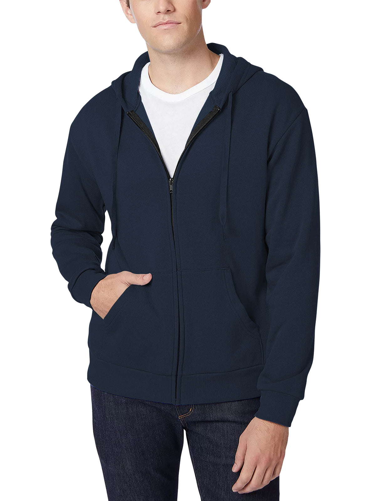 Men’s Ultimate Heavyweight Zip Up Hoodie Jacket XS-XL in Navy - Hat and Beyond hoodie