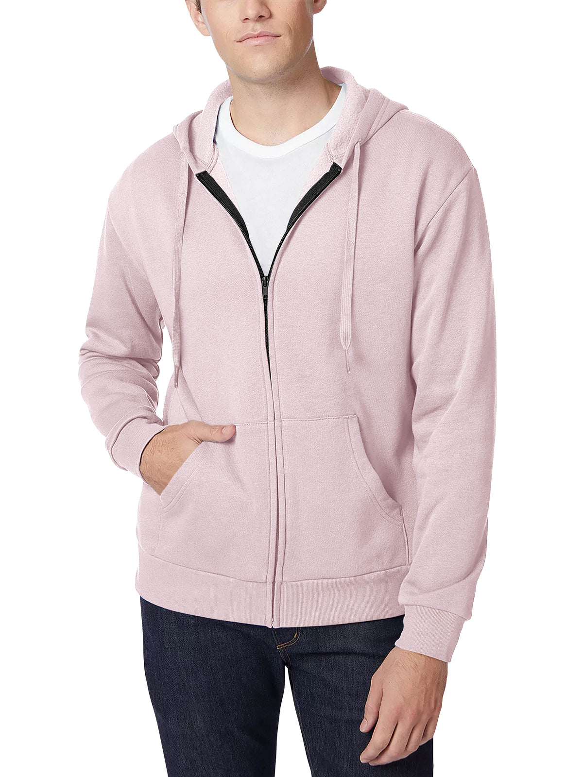 Men’s Ultimate Heavyweight Zip Up Hoodie Jacket XS-XL in Pink - Hat and Beyond hoodie