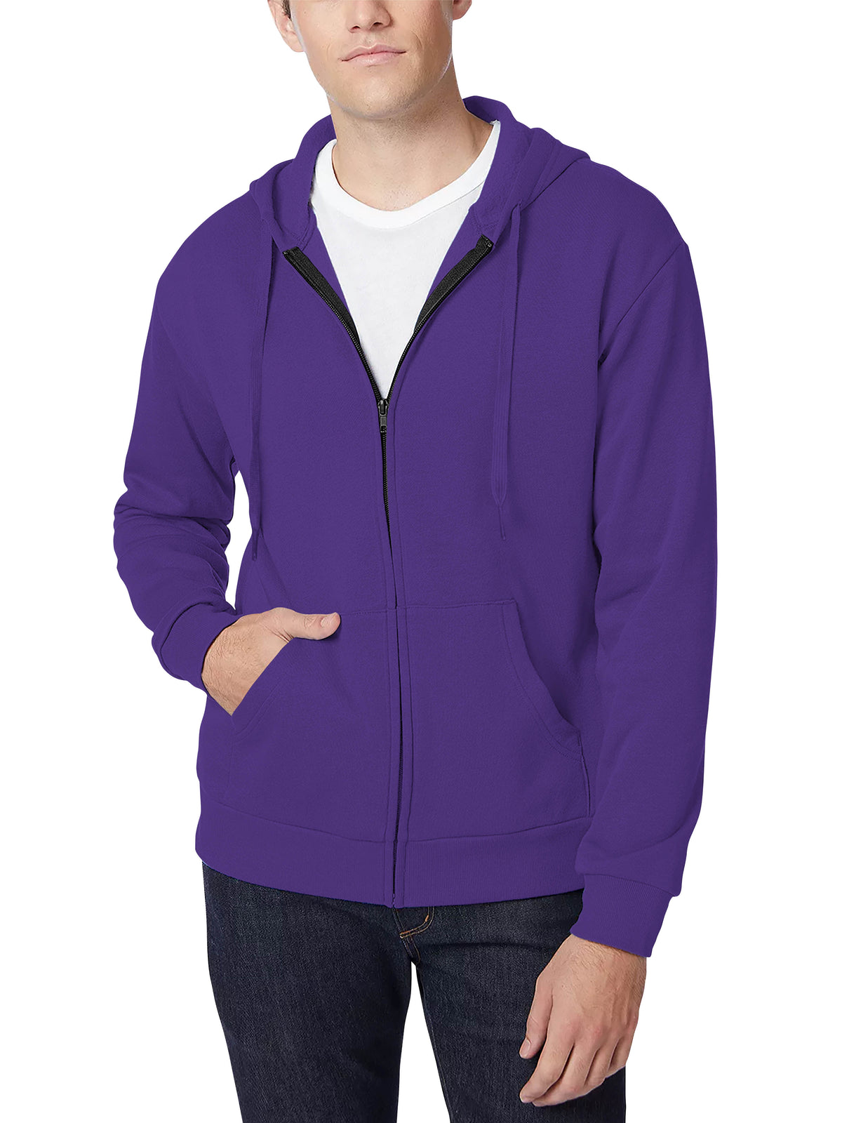 Men’s Ultimate Heavyweight Zip Up Hoodie Jacket XS-XL in Purple - Hat and Beyond hoodie
