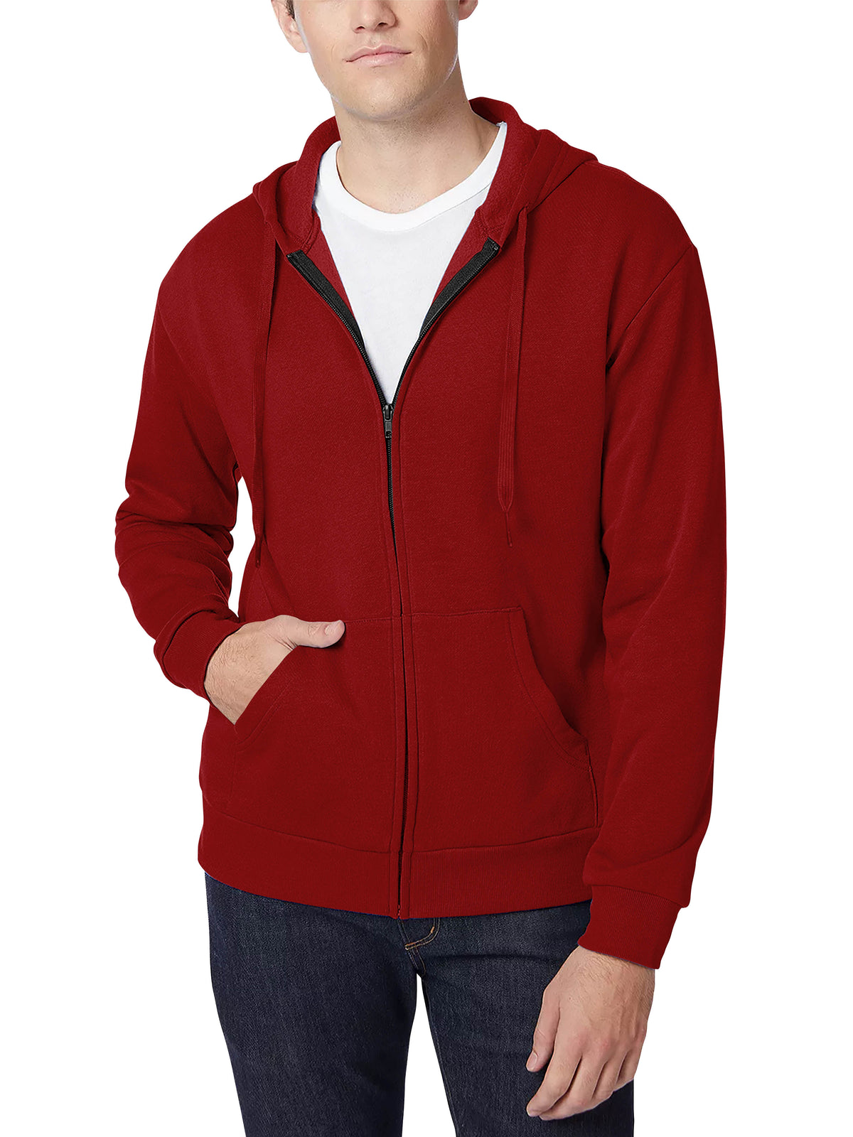 Men’s Ultimate Heavyweight Zip Up Hoodie Jacket XS-XL in Red - Hat and Beyond hoodie