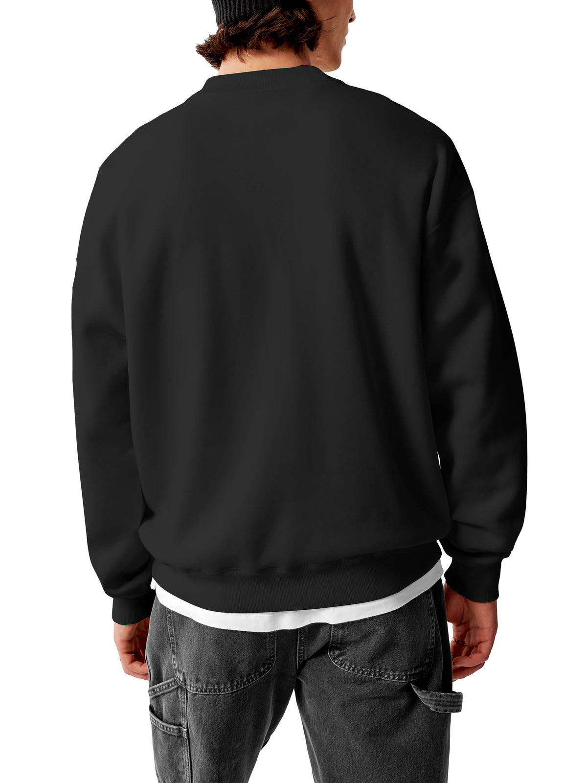 Men’s Ultimate Heavyweight Crewneck Sweatshirt XS-XL in Black - Hat and Beyond crewneck sweatshirt