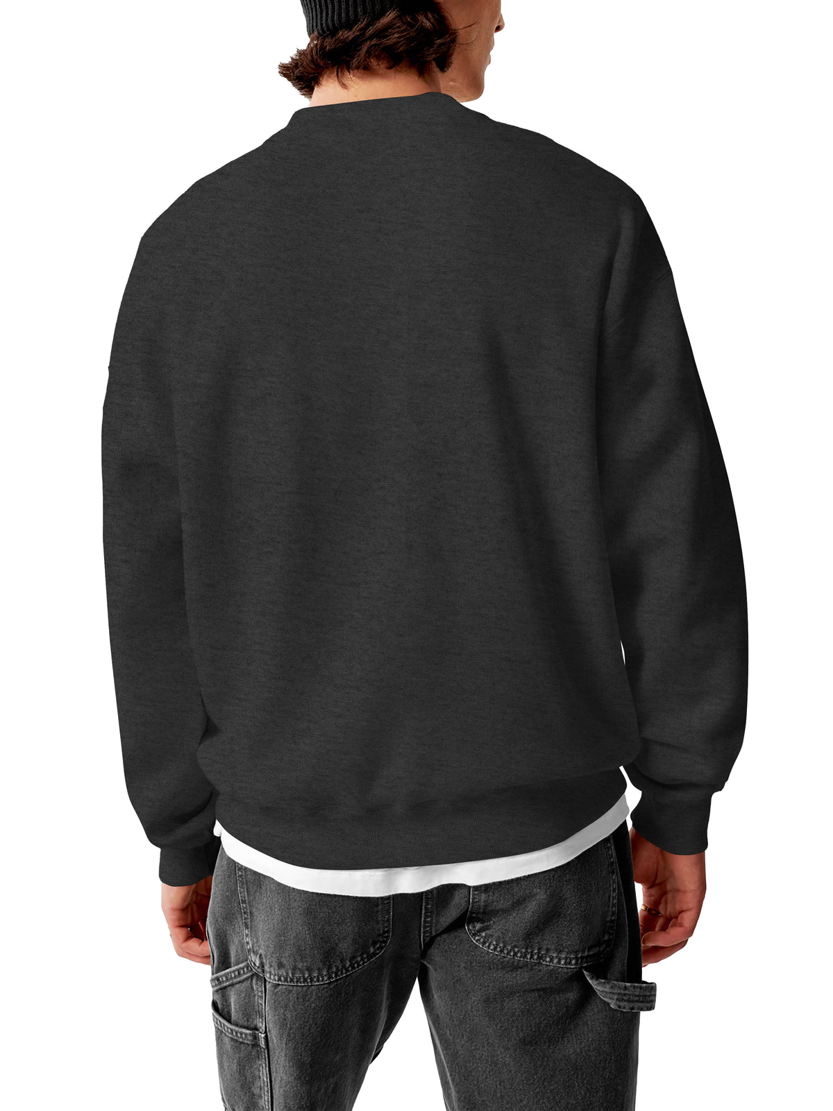 Men’s Ultimate Heavyweight Crewneck Sweatshirt XS-XL in Charcoal Heather - Hat and Beyond crewneck sweatshirt