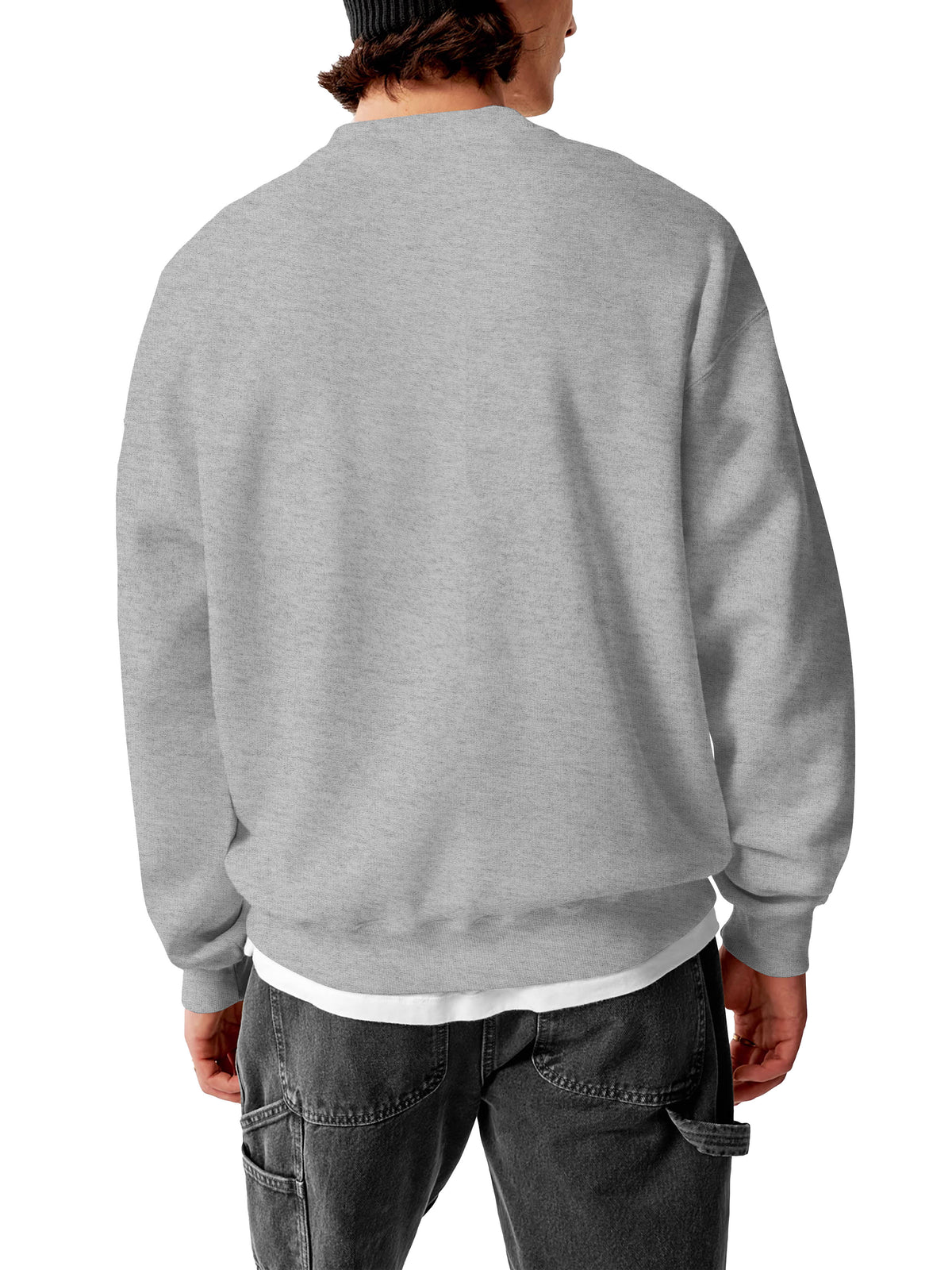 Men’s Ultimate Heavyweight Crewneck Sweatshirt XS-XL in Heather Gray - Hat and Beyond crewneck sweatshirt