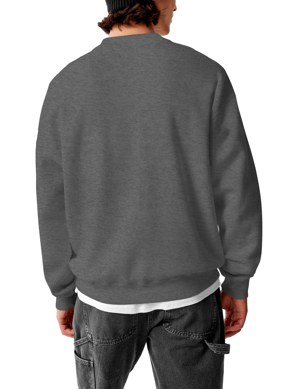 Men’s Ultimate Heavyweight Crewneck Sweatshirt XS-XL in Medium Gray - Hat and Beyond crewneck sweatshirt