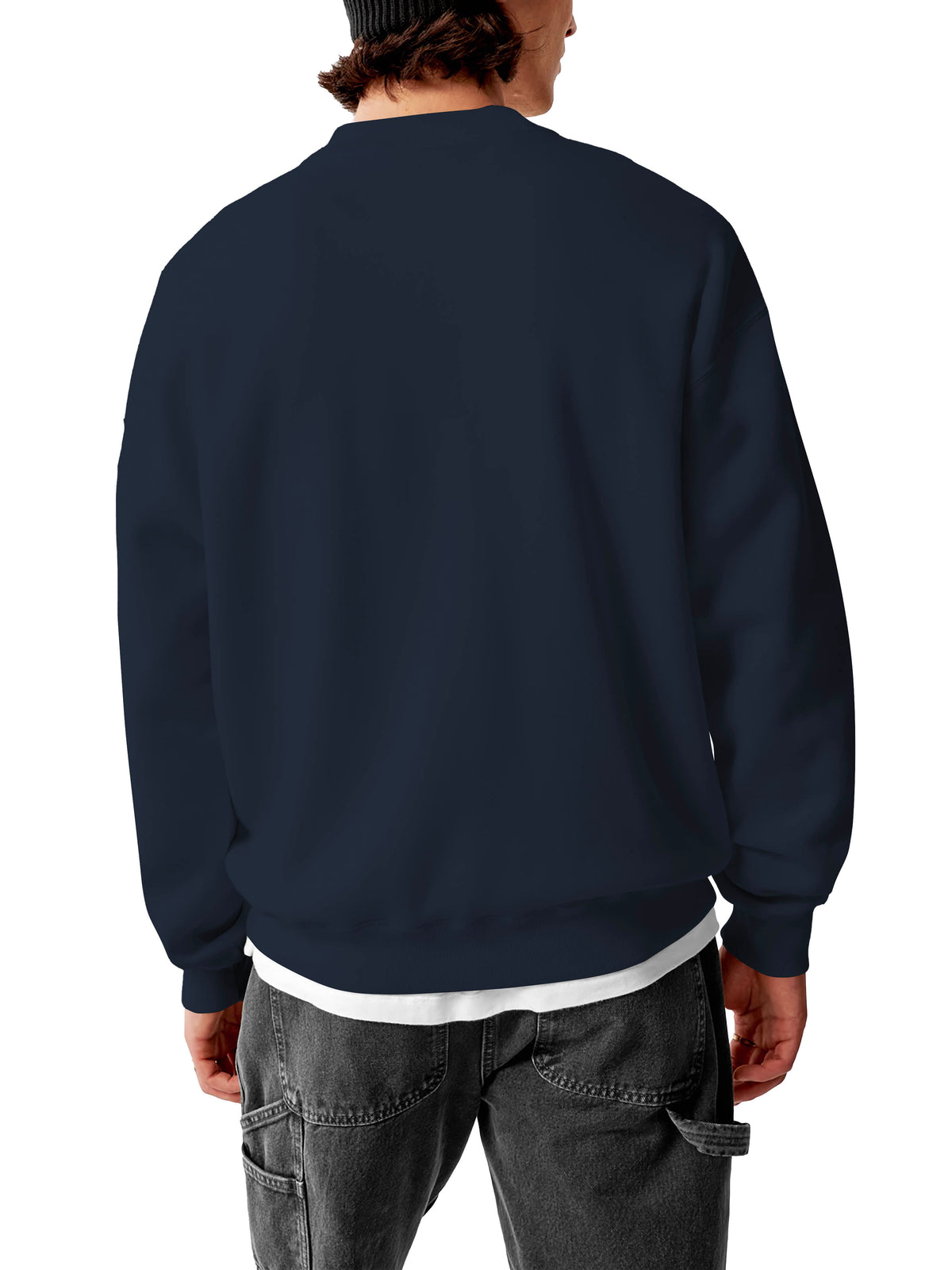 Men’s Ultimate Heavyweight Crewneck Sweatshirt XS-XL in Navy - Hat and Beyond crewneck sweatshirt