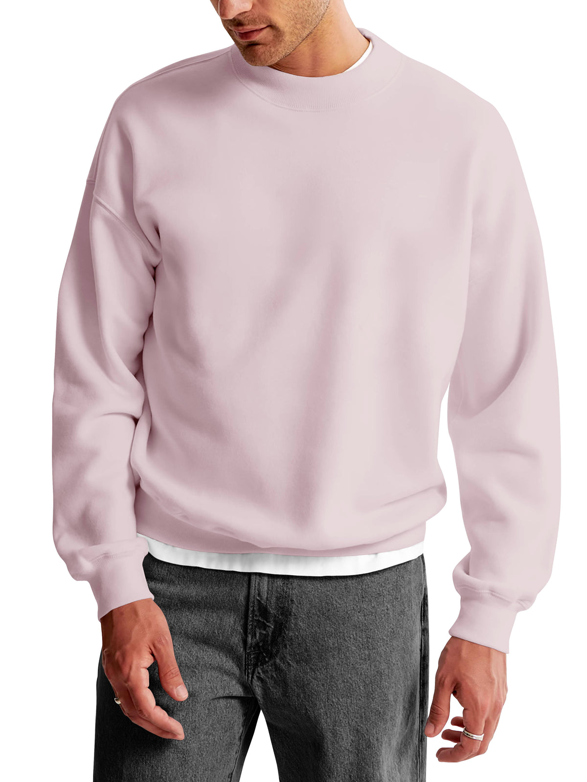 Men’s Ultimate Heavyweight Crewneck Sweatshirt XS-XL in Pink - Hat and Beyond crewneck sweatshirt