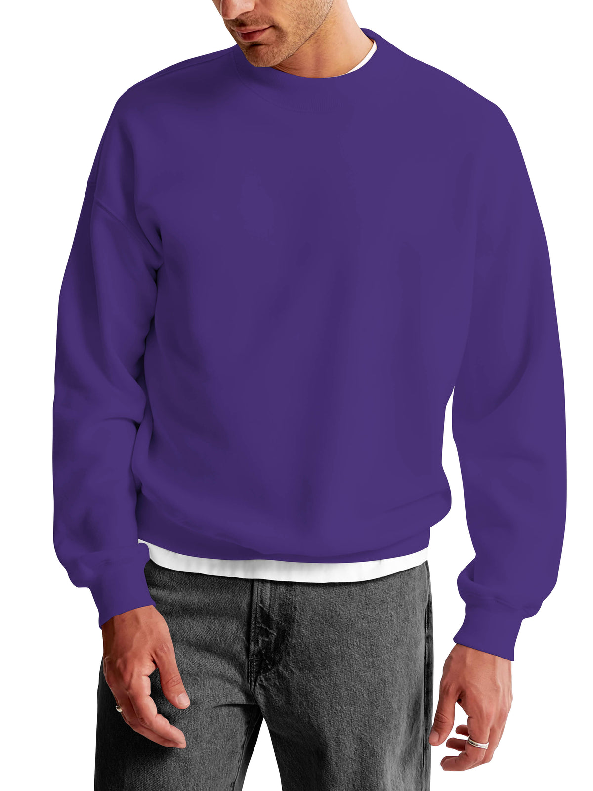 Men’s Ultimate Heavyweight Crewneck Sweatshirt XS-XL in Purple - Hat and Beyond crewneck sweatshirt