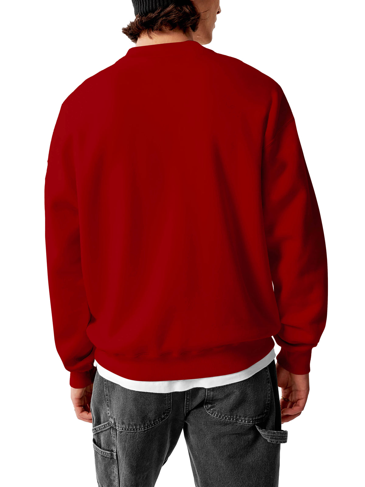 Men’s Ultimate Heavyweight Crewneck Sweatshirt XS-XL in Red - Hat and Beyond crewneck sweatshirt