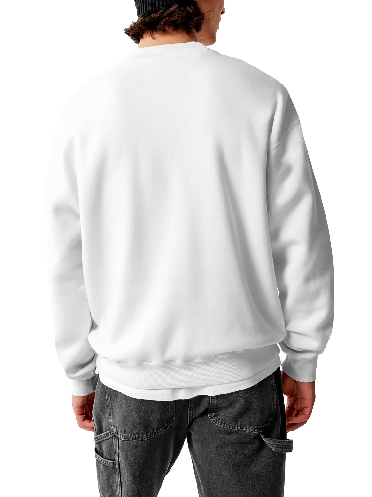 Men’s Ultimate Heavyweight Crewneck Sweatshirt XS-XL in White - Hat and Beyond crewneck sweatshirt