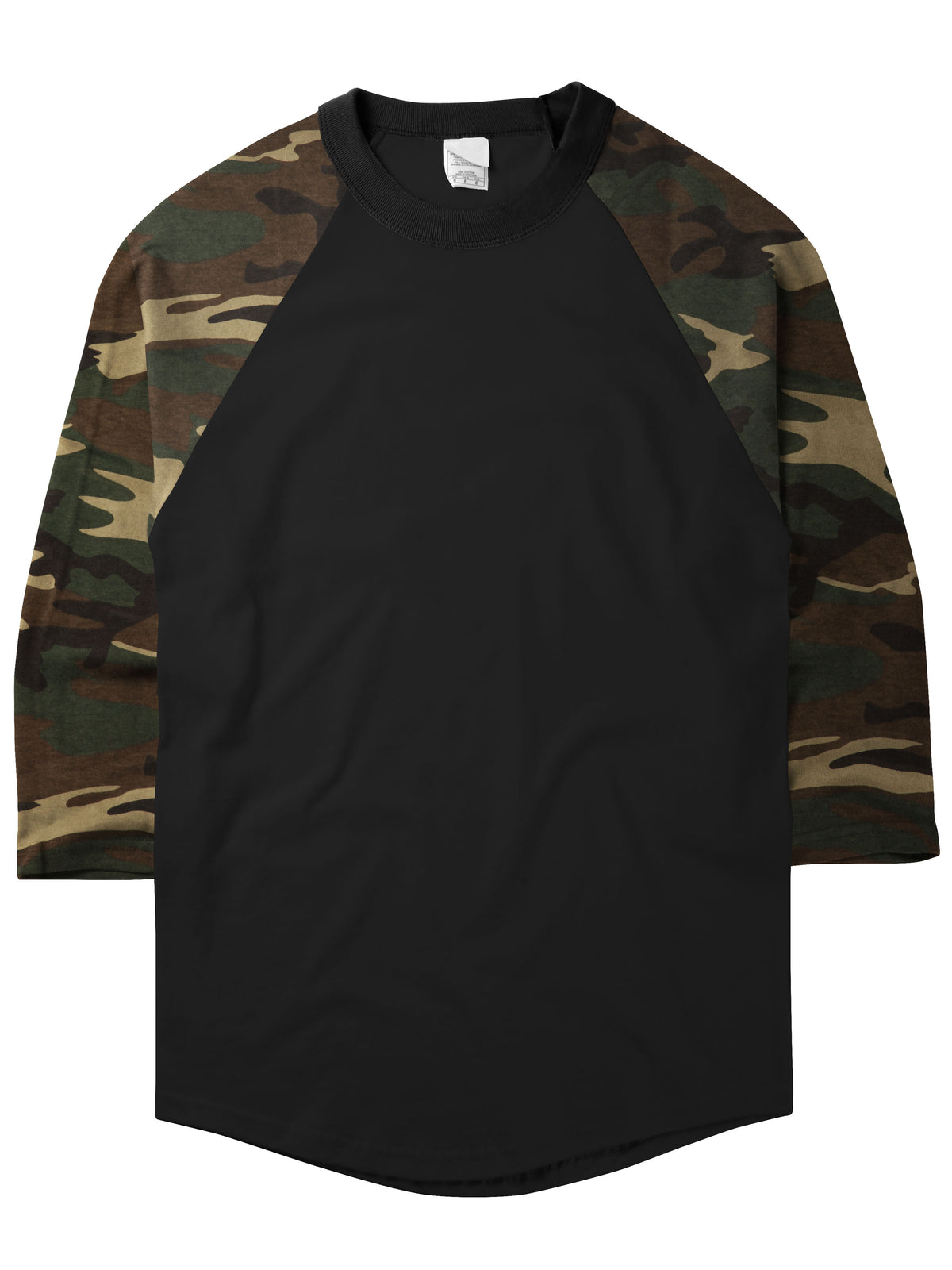 Men's Raglan 3/4 Sleeve Baseball Jersey Black/Green Camo – Wholesale Blank Raglan Baseball Jersey | Hat and Beyond