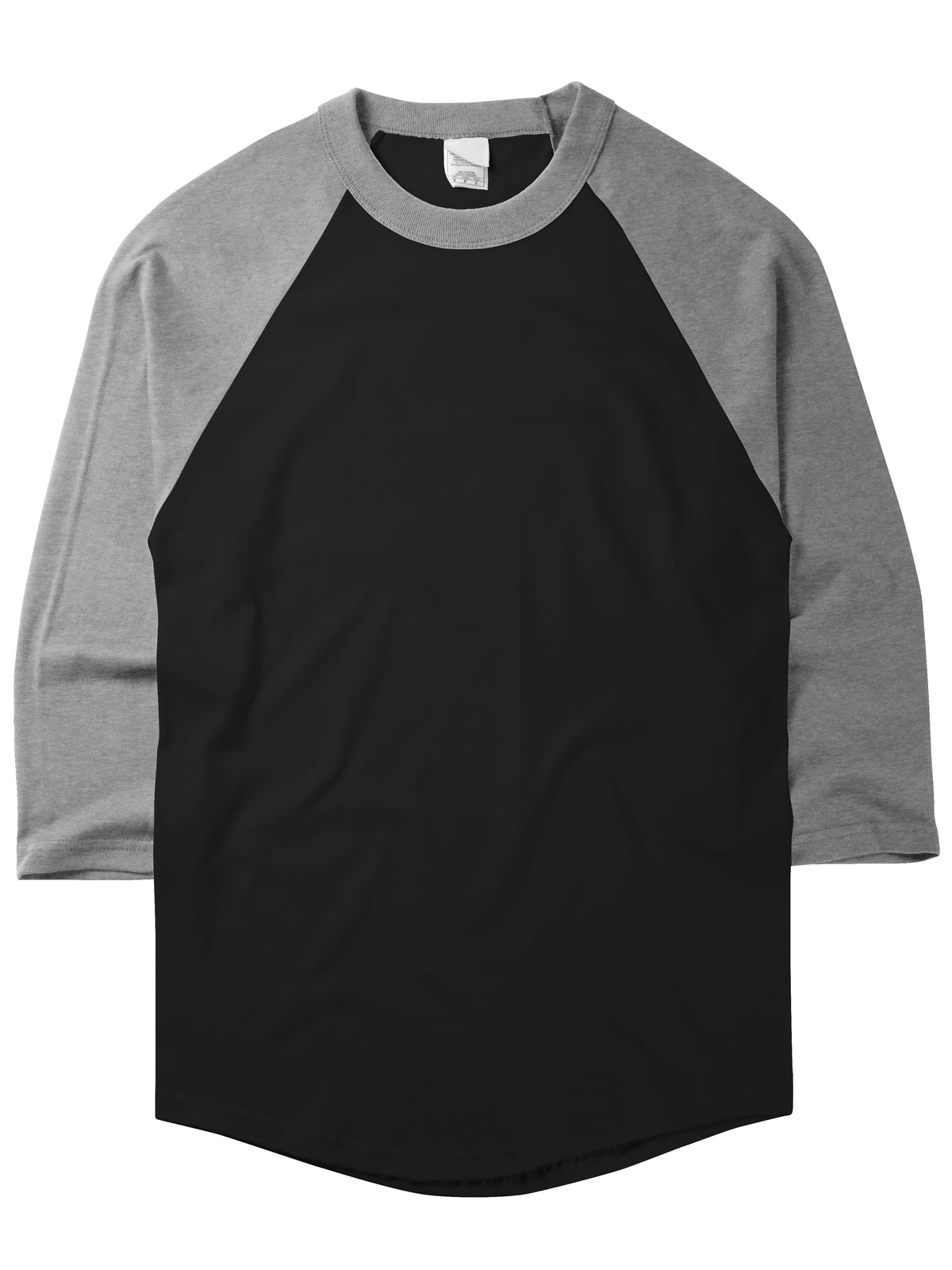 Men’s Raglan 3/4 Baseball Jersey Shirt in Black/Gray - Hat and Beyond baseball jersey