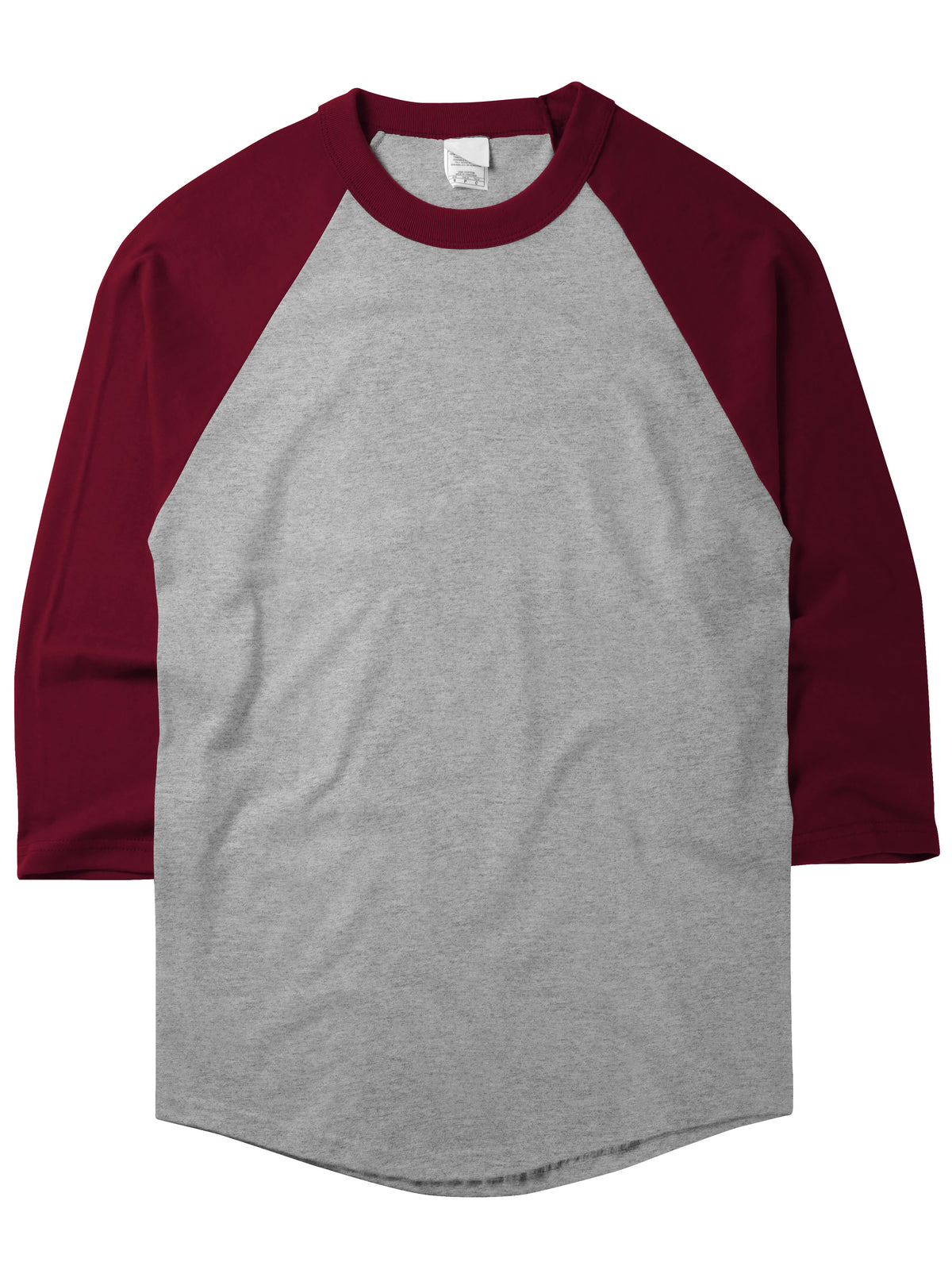 Men’s Raglan 3/4 Baseball Jersey Shirt in Gray/Burgundy - Hat and Beyond baseball jersey