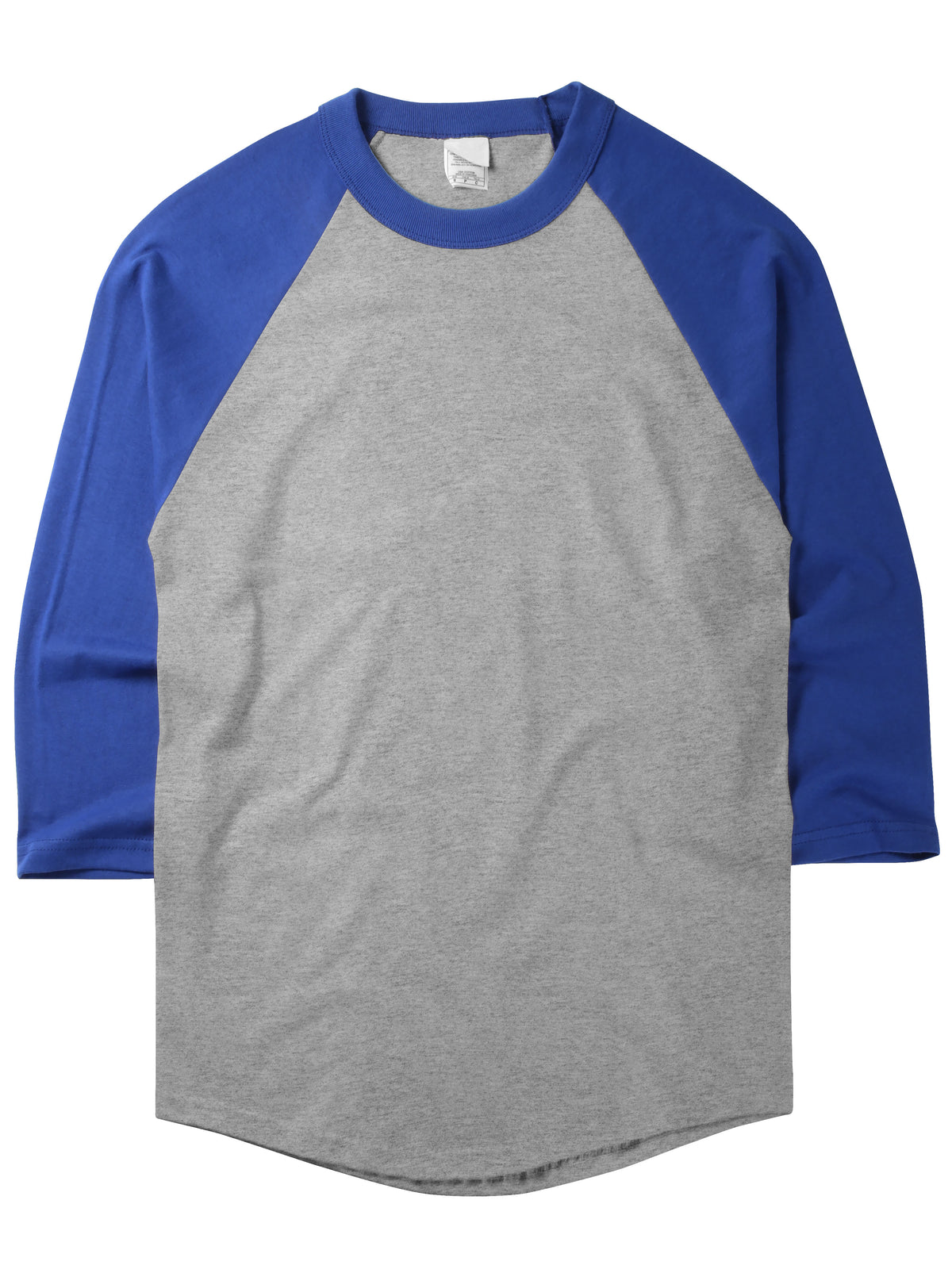 Men’s Raglan 3/4 Baseball Jersey Shirt in Gray/Royal Blue - Hat and Beyond baseball jersey