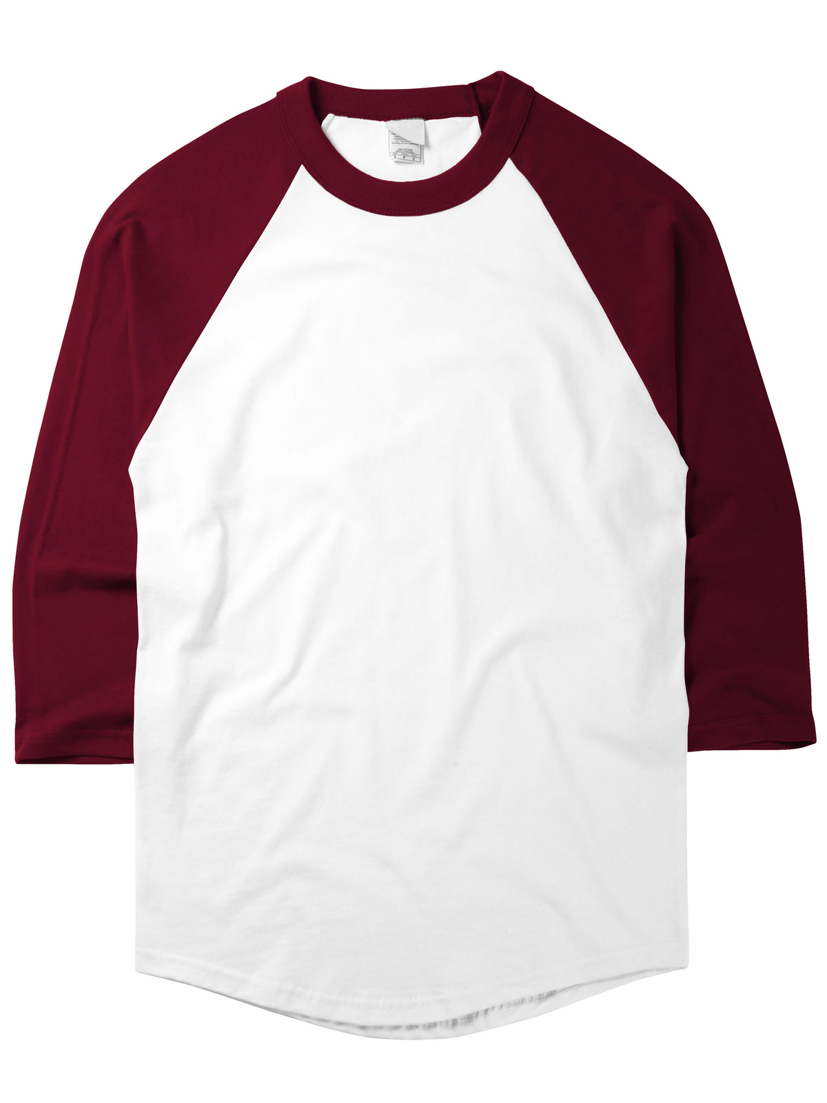 Men’s Raglan 3/4 Baseball Jersey Shirt in White/Burgundy - Hat and Beyond baseball jersey