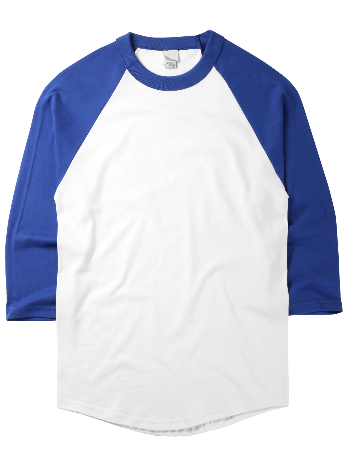 Men’s Raglan 3/4 Baseball Jersey Shirt in White/Royal Blue - Hat and Beyond baseball jersey