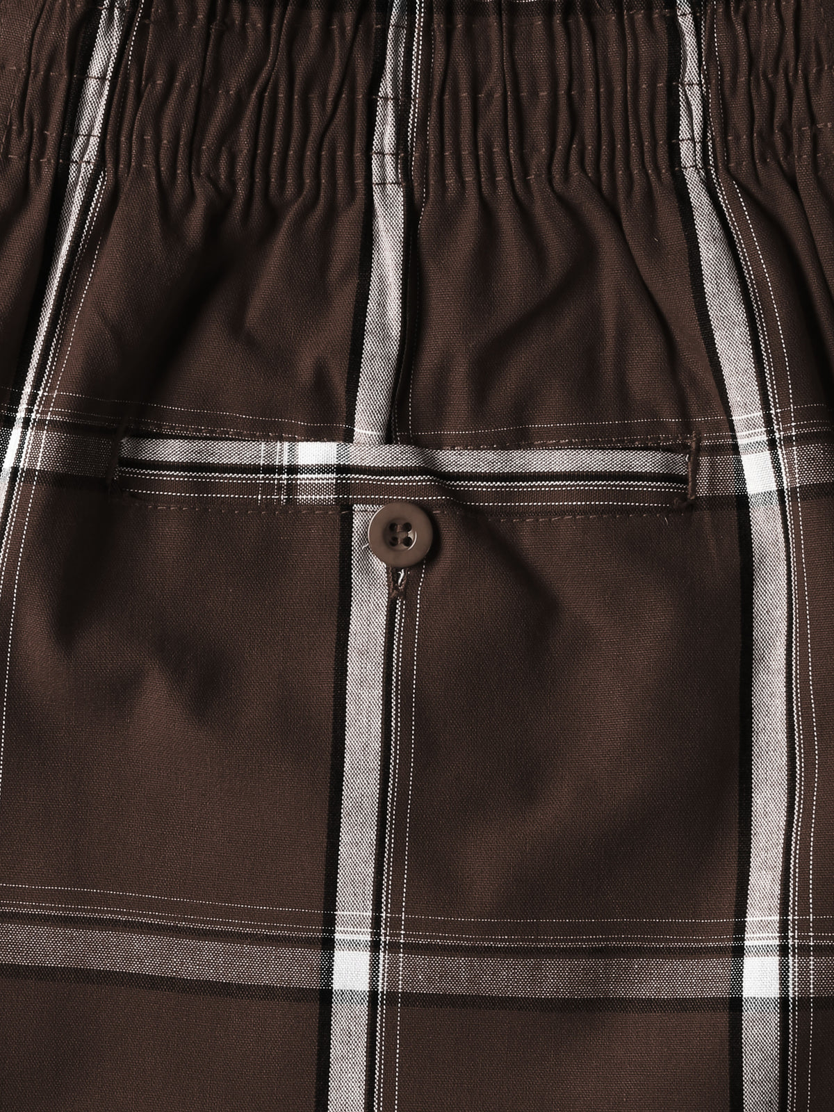 Men’s Checkered Plaid Cargo Shorts in Brown - Hat and Beyond casual shorts