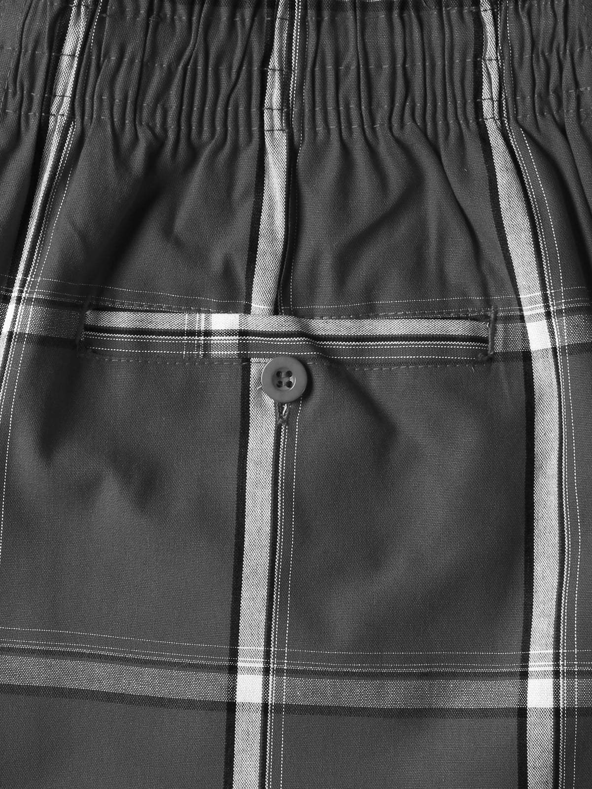 Men’s Checkered Plaid Cargo Shorts in Dark Gray - Hat and Beyond casual shorts