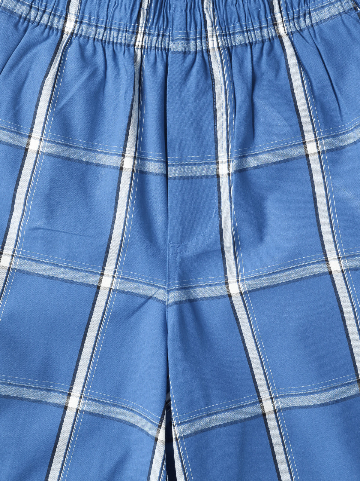Men’s Checkered Plaid Cargo Shorts in Sky Blue - Hat and Beyond casual shorts