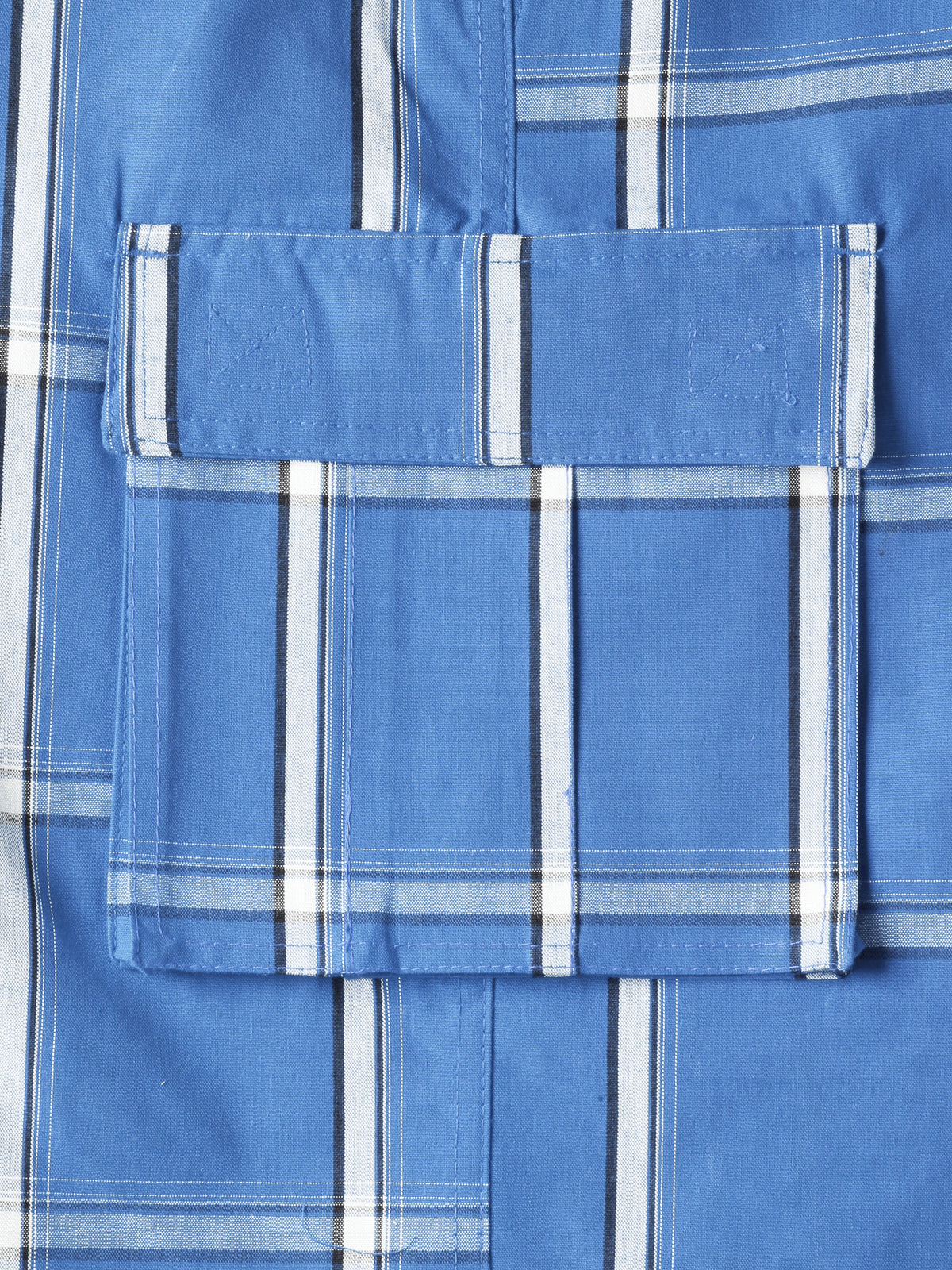 Men’s Checkered Plaid Cargo Shorts in Sky Blue - Hat and Beyond casual shorts