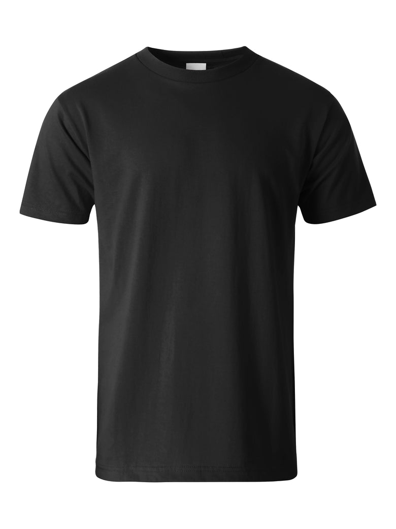 Men's Essential Crew Neck T-Shirt Black – Wholesale Blank Essential Crew Neck Tee | Hat and Beyond