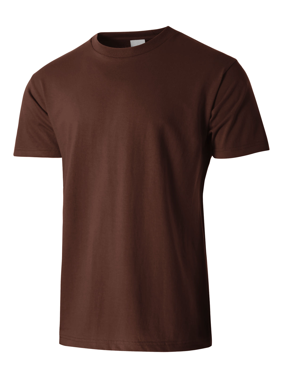Men’s Essential Crew Neck Short Sleeve T Shirt 2XL-5XL in Brown - Hat and Beyond blank tee