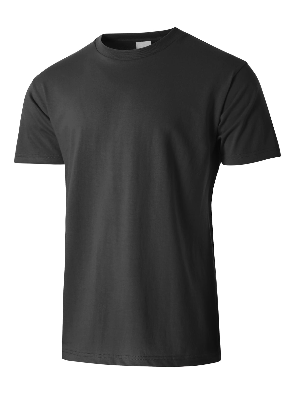 Men’s Essential Crew Neck Short Sleeve T Shirt S-XL in Dark Gray - Hat and Beyond blank tee