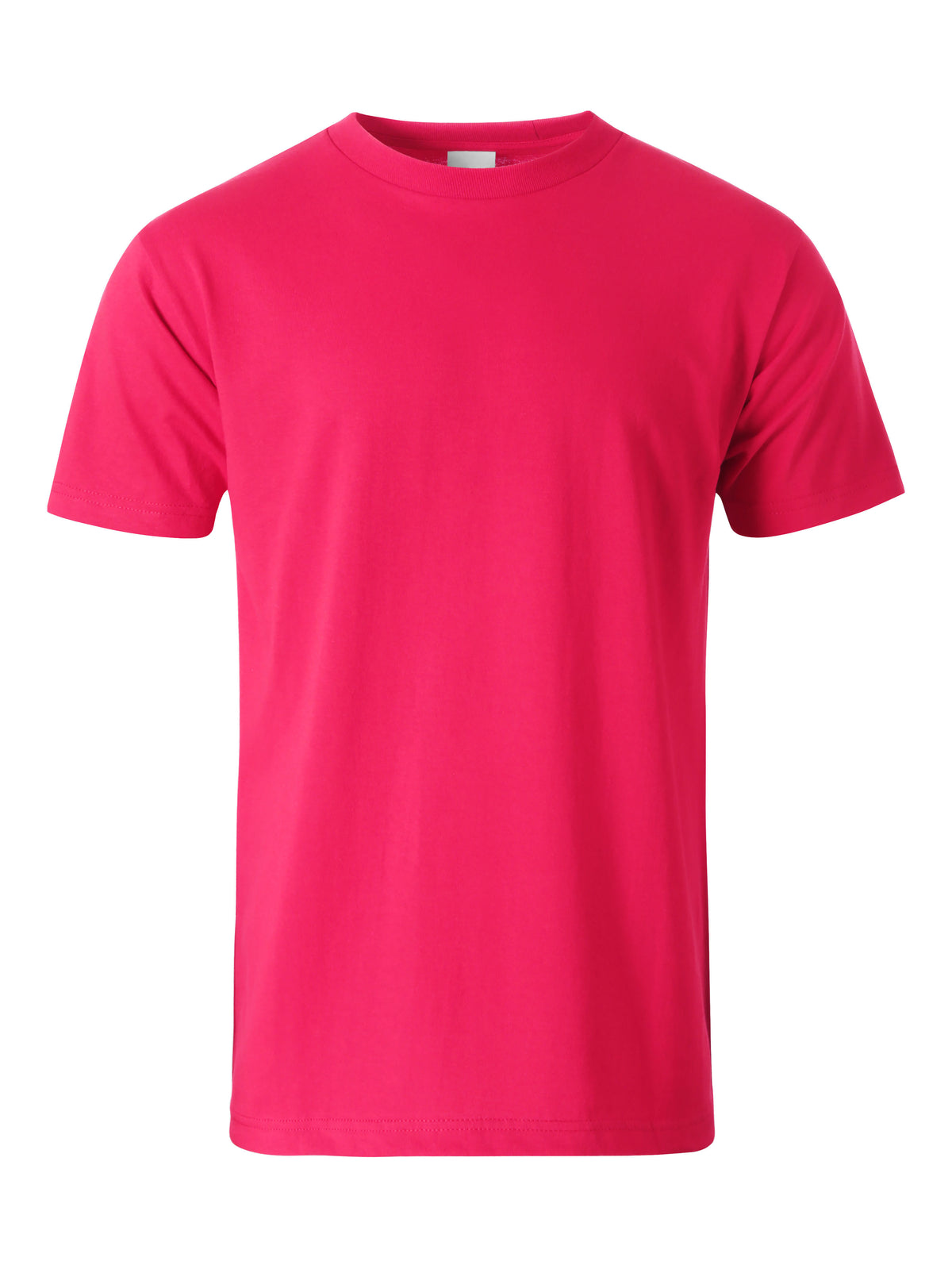 Men’s Essential Crew Neck Short Sleeve T Shirt 2XL-5XL in Hot Pink - Hat and Beyond blank tee