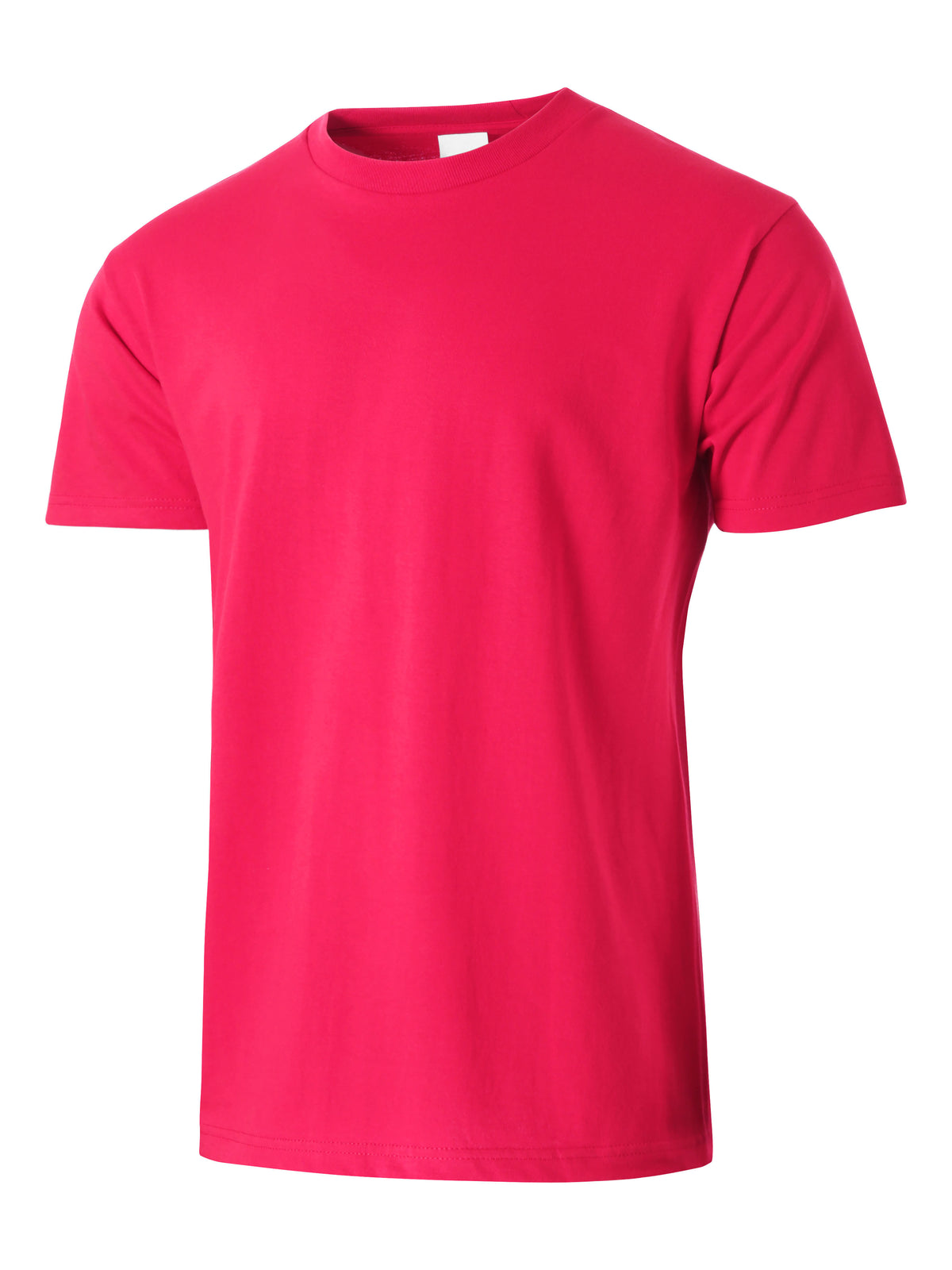 Men’s Essential Crew Neck Short Sleeve T Shirt 2XL-5XL in Hot Pink - Hat and Beyond blank tee