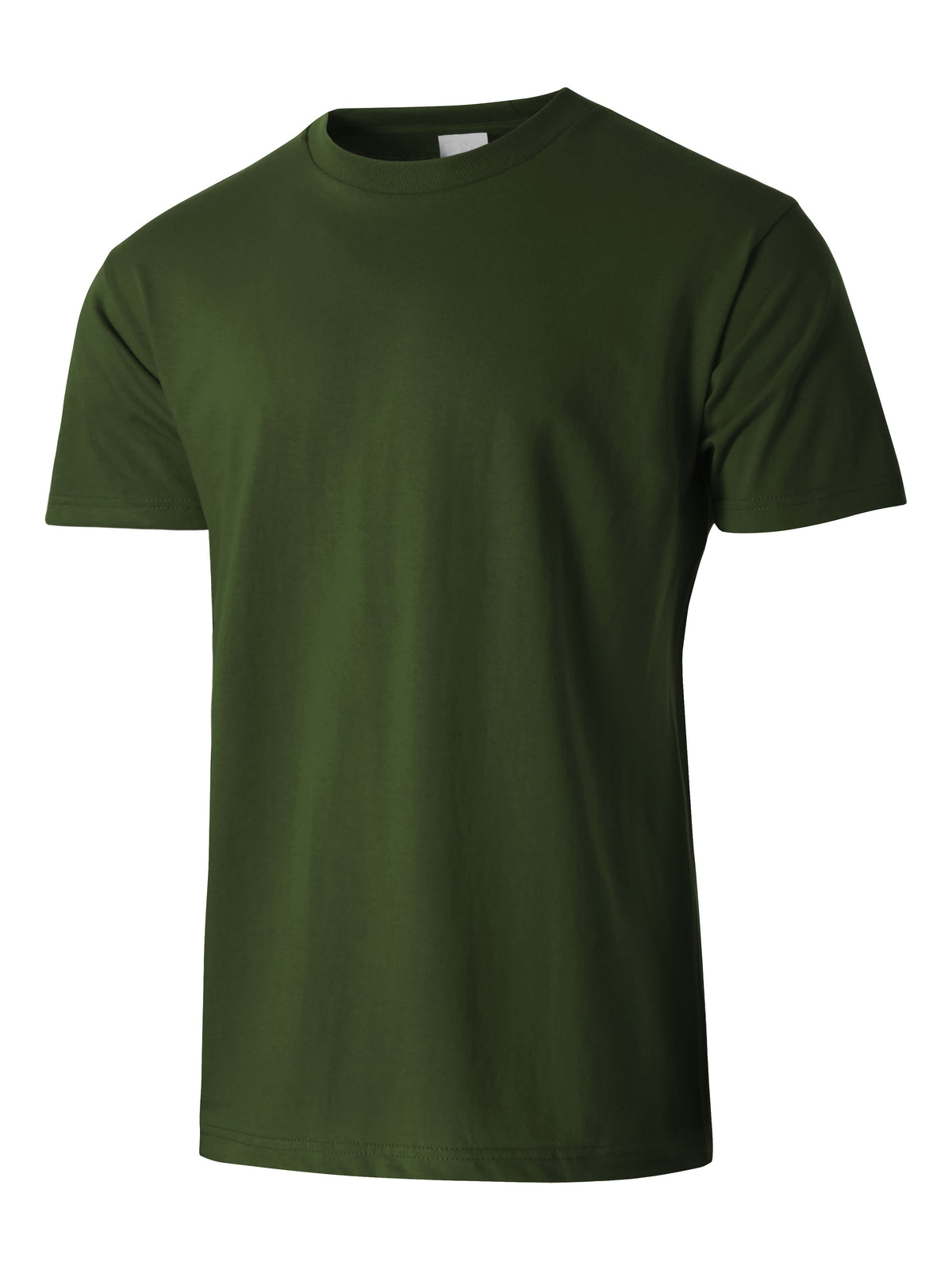Men’s Essential Crew Neck Short Sleeve T Shirt S-XL in Hunter Green - Hat and Beyond blank tee
