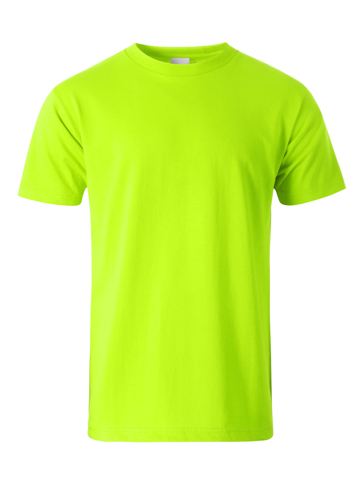 Men’s Essential Crew Neck Short Sleeve T Shirt S-XL in Lime - Hat and Beyond blank tee