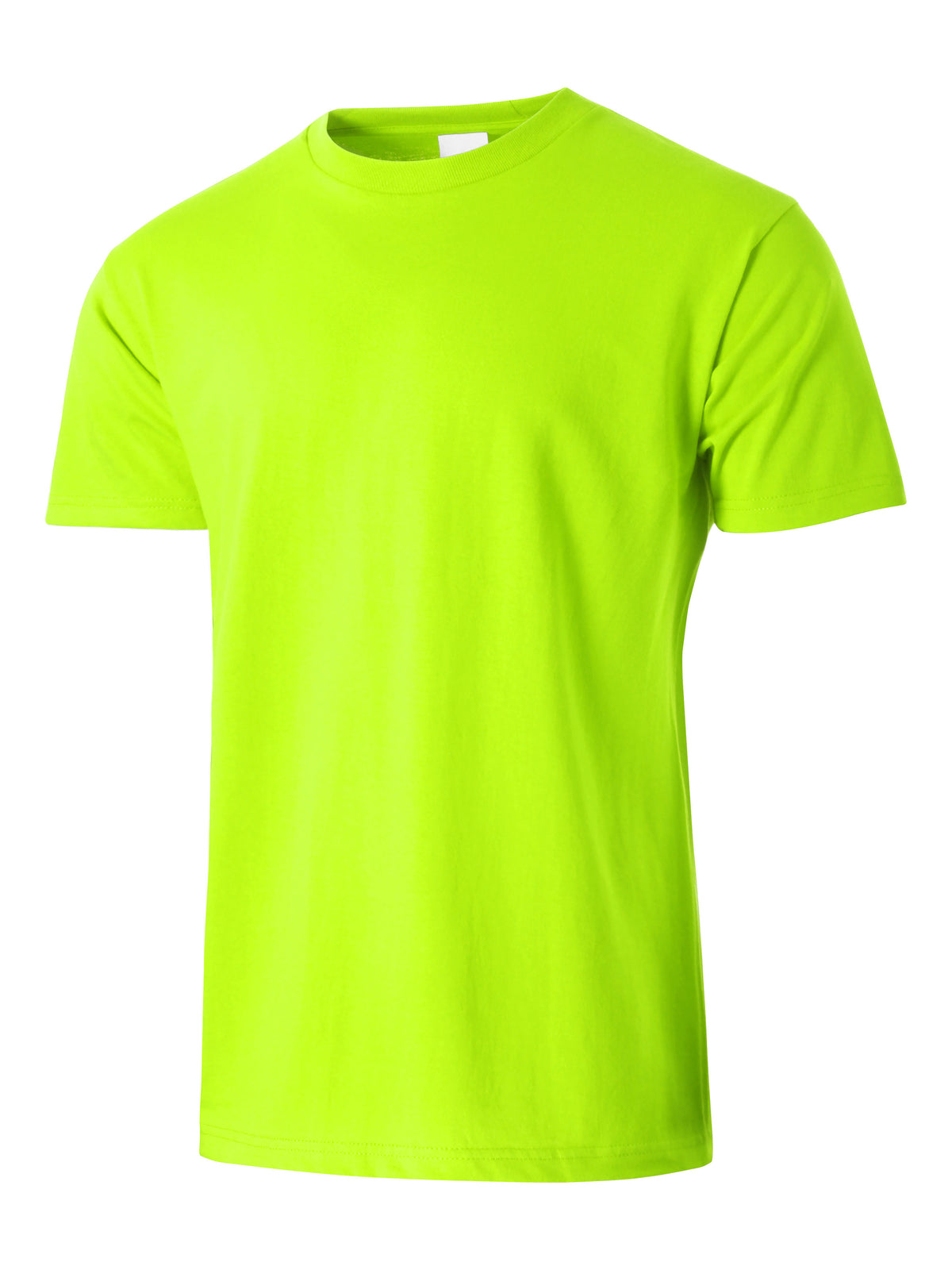 Men’s Essential Crew Neck Short Sleeve T Shirt 2XL-5XL in Lime - Hat and Beyond blank tee