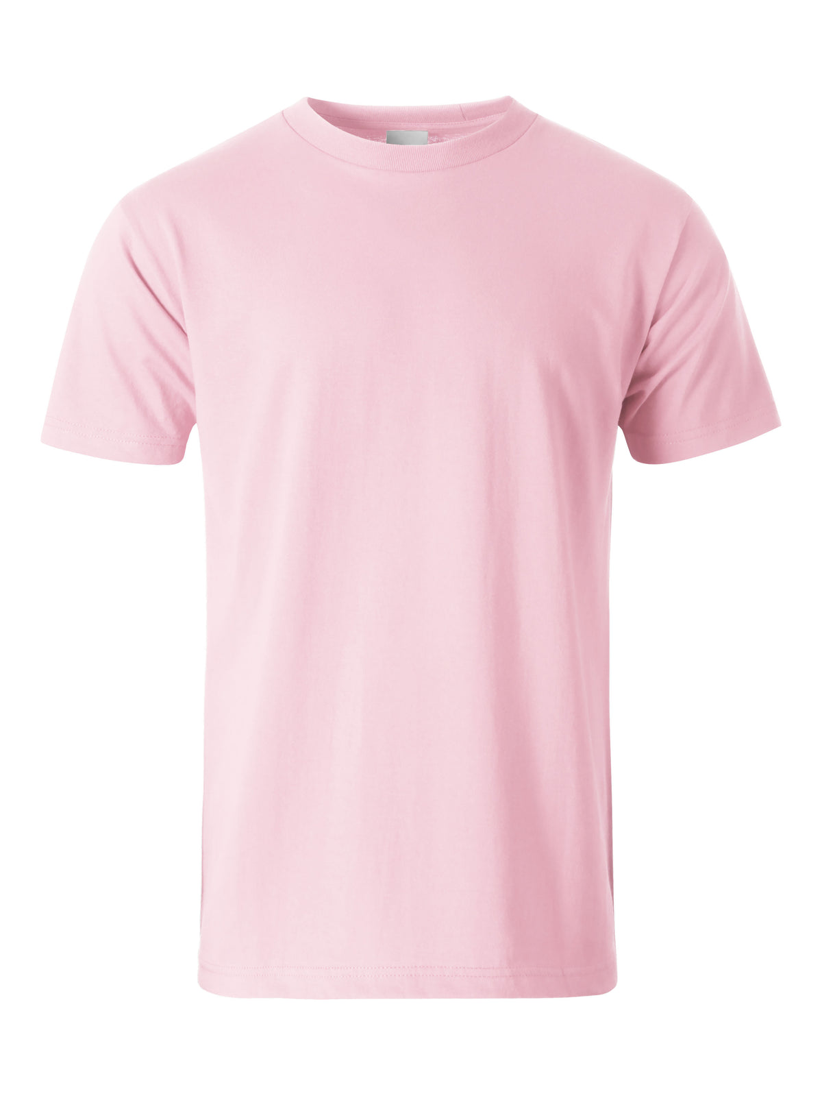 Men’s Essential Crew Neck Short Sleeve T Shirt 2XL-5XL in Pink - Hat and Beyond blank tee